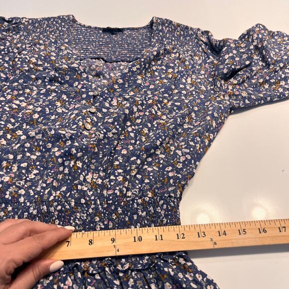 Rails Zana Floral Smocked Long Sleeve Mini Dress Size Medium - Picture 11 of 12